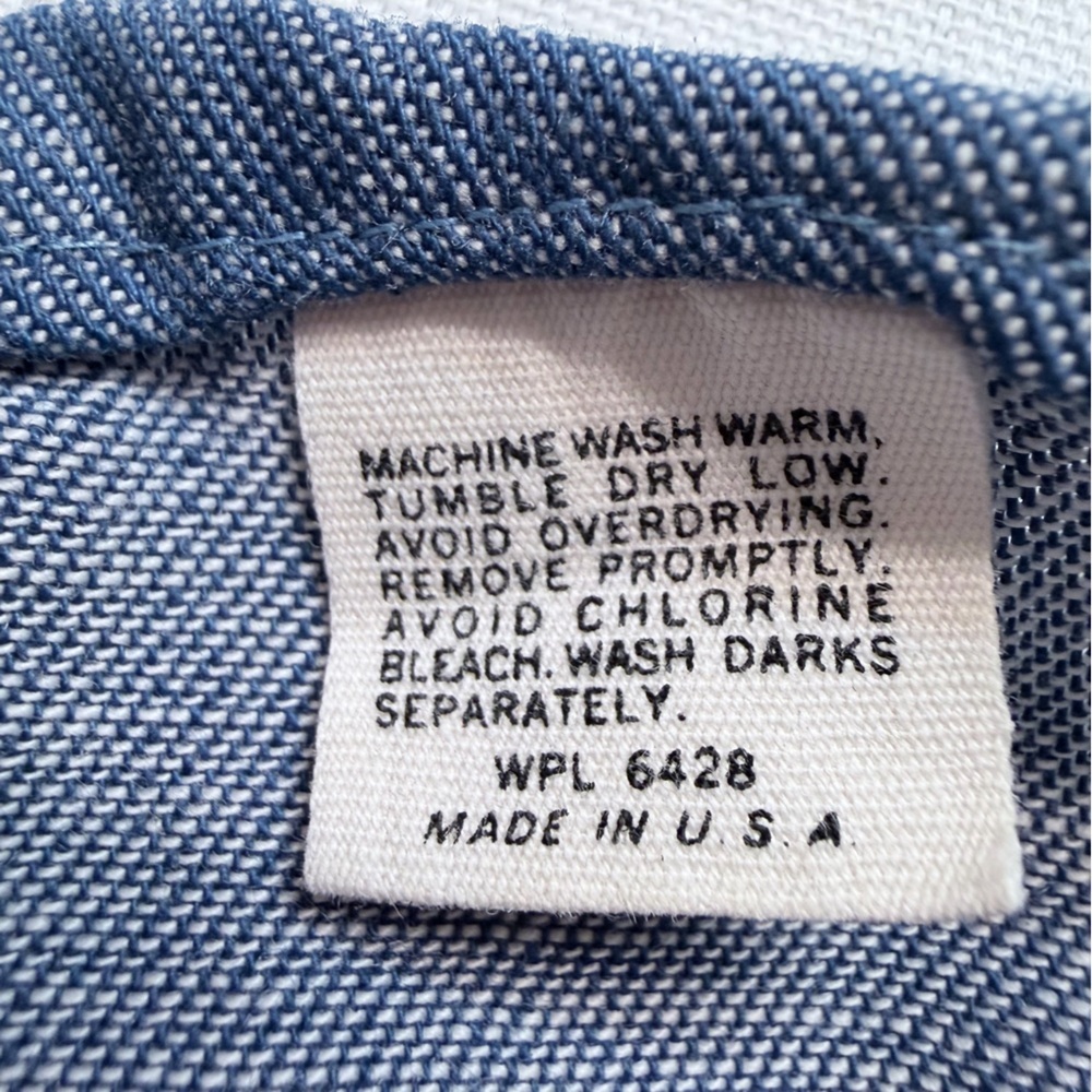 Wrangler Dragon Embroidered Western Denim Blue Red Button Down Collared Shirt 14 - Picture 8 of 10